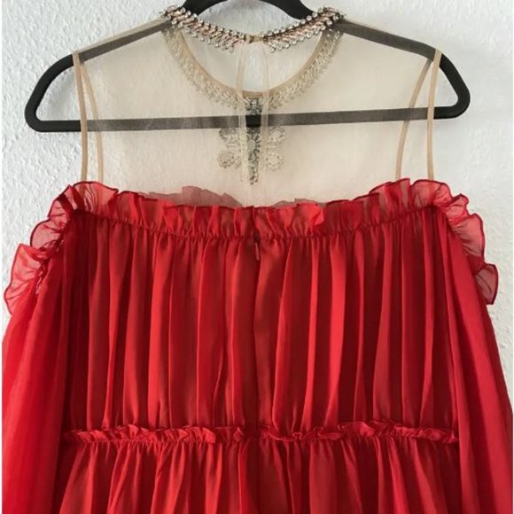 Giambattista Valli H&M Short Cold Shoulder Dress Red Size 0 EUR 32 - Picture 4 of 8